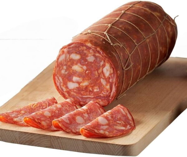 Charcuterie :  salami Ventricina piquant artisanal.– Pièce Entière (Env. 1,5 kg)