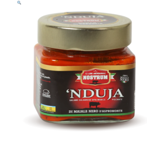 Nduja de Porc Noir d’Aspromonte en pot – Pièce 0,2 kg – Fraîcheur 48h Le gout authentique de la Calabre 'Nduja di Maiale Nero Nduja de Porc Noir d’Aspromonte en pot - Pièce 0,2 kg - Fraîcheur 48h