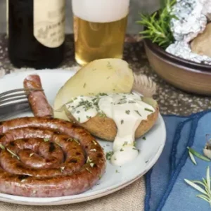 Boucherie : saucisse artisanal  – Porc, Fromage Fumé & Champignons (1 kg)