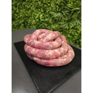 Boucherie : saucisse artisanale « Cacio e poivre » – Porc, Pecorino & Poivre (1 kg) Boucherie italienne Boucherie Andria Pouilles Boucherie : saucisse artisanale "Cacio e poivre" – Porc, Pecorino & Poivre (1 kg)