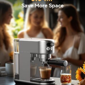 Machine à Café Neretva 20 Bars – Expresso Inox 1350W avec Mousseur 1,3L
