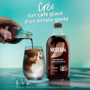 Concentré de café liquide NESCAFÉ 500 mL - Espresso Concentrate – 500 mL – Café glacé à diluer – 16 tasses