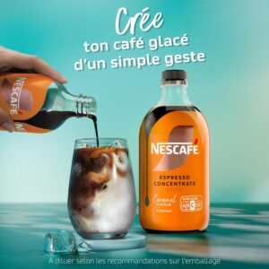 Concentré de café liquide NESCAFÉ 500 mL - Espresso Concentrate Caramel – 500 mL – Café glacé caramel à diluer
