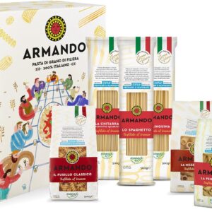 6 paquets de pâtes 100% blé dur italien ARMANDO – Box Degustazione 3 kg 6 formats de pâtes 100% blé dur italien | Trafilate al bronzo | Séchage lent