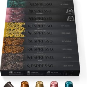 Assortiment intensité moyenne Nespresso Torréfaction Équilibrée – 100 capsules café : couleur café, que j'aime ta couleur café assortiment intensité 6 à 8 Assortiment intensité moyenne Nespresso Torréfaction Équilibrée – 100 capsules