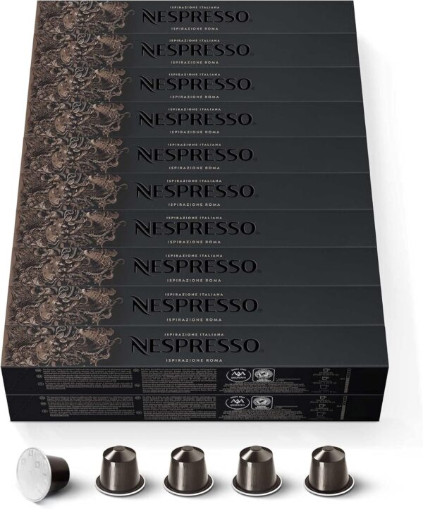 Nespresso Roma – 200 capsules – Intensité 8 – Espresso & Ristretto café : couleur café, que j'aime ta couleur café arabica robusta Nespresso Roma – 200 capsules – Intensité 8 – Espresso & Ristretto