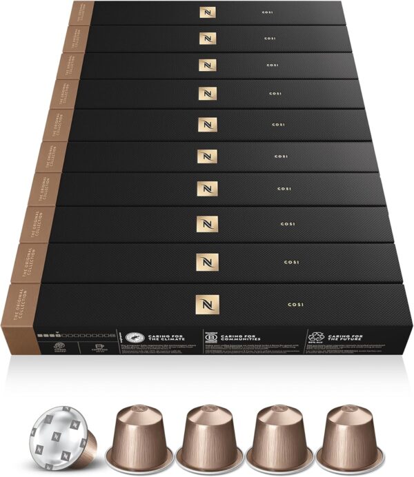 Nespresso Cosi – 100 capsules – Intensité 4 – Espresso doux & fruité café : couleur café, que j'aime ta couleur café arabica costa rica kenya Nespresso Cosi – 100 capsules – Intensité 4 – Espresso doux & fruité
