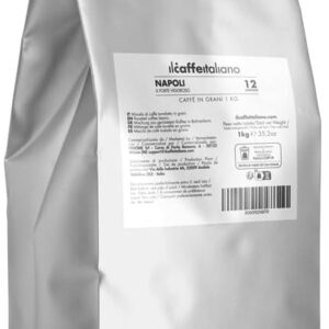 Il Caffè Italiano Napoli – Café en Grains 1 kg, Intensité 12, Torréfaction Foncée café : couleur café, que j'aime ta couleur café café grains robusta Il Caffè Italiano Napoli – Café en Grains 1 kg, Intensité 12, Torréfaction Foncée