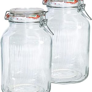 Bormioli Rocco Fido – Lot 2 bocaux hermétiques 3 L | Verre épais | Conservation alimentaire marque Bormioli Rocco bocal verre grande capacité Bormioli Rocco Fido – Lot 2 bocaux hermétiques 3 L | Verre épais | Conservation alimentaire