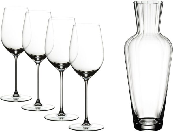 RIEDEL Veritas – 4 verres Riesling/Zinfandel + Carafe Moselle | Cristal premium la marque reidel carafe moselle riedel RIEDEL Veritas – 4 verres Riesling/Zinfandel + Carafe Moselle | Cristal premium