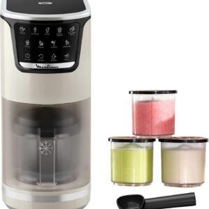 Moulinex Dolci couleur ivoire – Machine à glaces 10 programmes | 3 bols & Nettoyage automatique 🍨 Machines à glace italienne, sorbetières & moules à glaces dessert glace maison Moulinex Dolci couleur ivoire – Machine à glaces 10 programmes | 3 bols & Nettoyage automatique