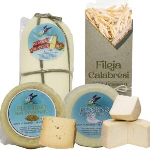 Coffret Fromages Calabrais – 2,1 kg | Pecorino & Provola Silana | Artisanat Oro delle Muse | Fileja OFFERTE