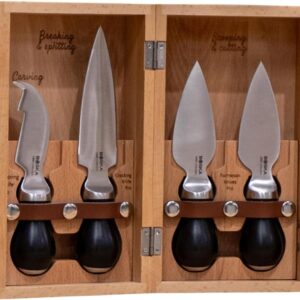 BOSKA Parmesan Set Pro – Coffret 4 Couteaux Parmesan & Parmigiano | Acier Inox Pro | Coffret Bois
