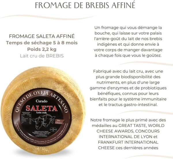 619Dmf1ImYL._AC_SL1080_ Fromage de brebis affiné 2,2 kg – Manchego artisanal Saleta