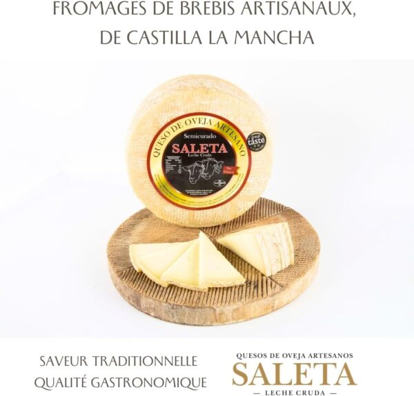Fromage de brebis semi-affiné 2,3 kg – Manchego artisanal Saleta
