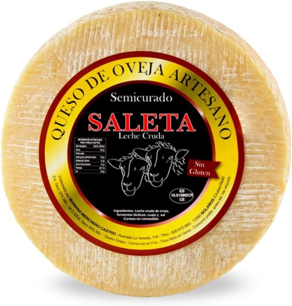 Fromage de brebis semi-affiné 2,3 kg – Manchego artisanal Saleta