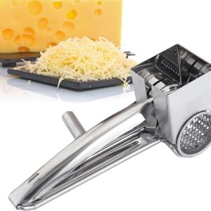 Moulin à Fromage Rotatif Inox – Râpe Manuelle Parmesan & Chocolat, Facile à Nettoyer
