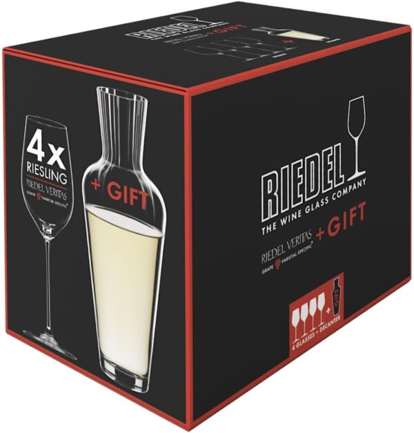 RIEDEL Veritas – 4 verres Riesling/Zinfandel + Carafe Moselle | Cristal premium la marque reidel carafe moselle riedel 3 RIEDEL Veritas – 4 verres Riesling/Zinfandel + Carafe Moselle | Cristal premium