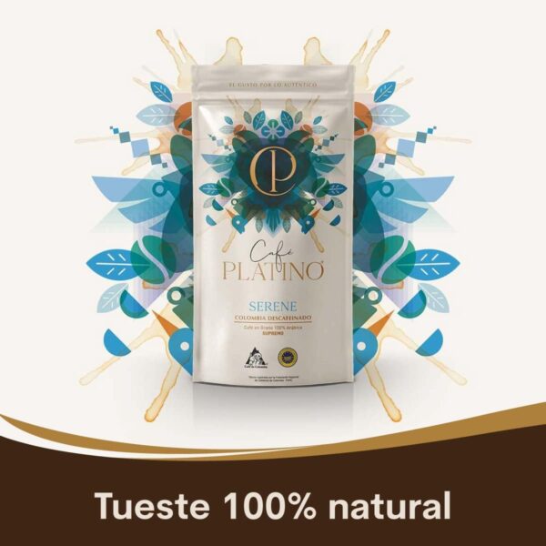 Café Platino Serene – Décaféiné Colombie 100% Arabica Supremo 250 g