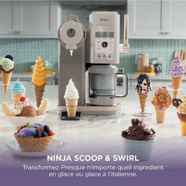 Ninja CREAMi Scoop & Swirl – 13-en-1 Stone | Glaces italiennes, gelato & desserts maison