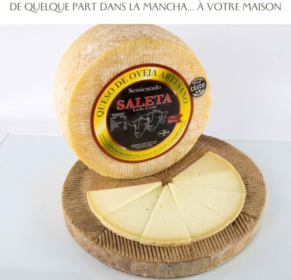 Fromage de brebis semi-affiné 2,3 kg – Manchego artisanal Saleta