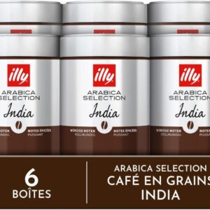 Illy Arabica Selection Inde – Café en Grains 100% Arabica – 6 × 250 g | Notes Poivre Noir & Chocolat Noir café : couleur café, que j'aime ta couleur café arabica selection inde Illy Arabica Selection Inde – Café en Grains 100% Arabica – 6 × 250 g | Notes Poivre Noir & Chocolat Noir
