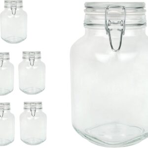 Bormioli Rocco Fido – Lot de 6 bocaux hermétiques 2 L | Verre épais | Conservation alimentaire marque Bormioli Rocco bocal verre alimentaire Bormioli Rocco Fido – Lot de 6 bocaux hermétiques 2 L | Verre épais | Conservation alimentaire