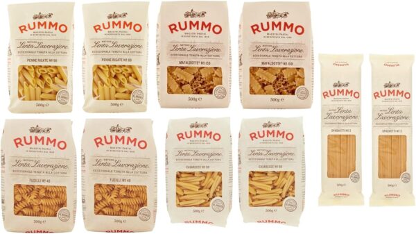 71AcSpqH6rL._AC_SL1500_ Rummo – Lot 10 × 500 g | Pâtes italiennes assorties Lenta Lavorazione – Penne, Spaghetti, Fusilli