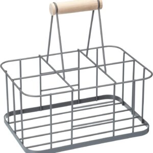 KitchenCraft Living Nostalgia – Porte‑bouteilles métal 6 compartiments | Style vintage | Gris antique