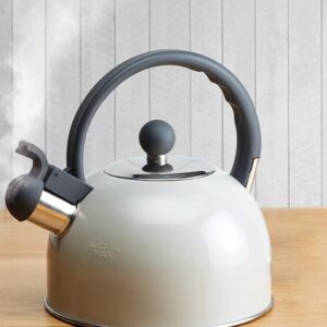 KitchenCraft Living Nostalgia – Bouilloire sifflante 1,3 L Gris Français | Induction | Vintage KitchenCraft bouilloire living nostalgia gris KitchenCraft Living Nostalgia – Bouilloire sifflante 1,3 L Gris Français | Induction | Vintage