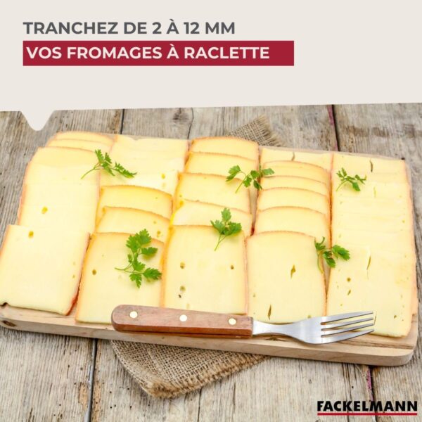 71fZAfqxEeL._AC_SL1200_ Coupe‑Fromage Spécial Raclette Fackelmann – Aluminium & Fil Inox | Tranches Réglables