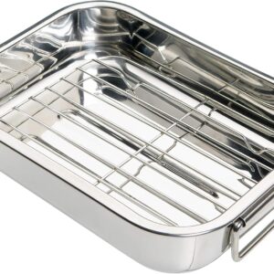 KitchenCraft – Petit plat à rôtir inox 28 × 37 cm | Grille amovible | Cuisson saine & croustillante | modèle moyen KitchenCraft cuisson saine viande KitchenCraft – Petit plat à rôtir inox 28 × 37 cm | Grille amovible | Cuisson saine & croustillante | modèle moyen