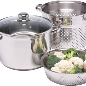 KitchenCraft – Marmite à pâtes 4 L inox | Passoire + panier vapeur | Induction | Cuisson parfaite KitchenCraft casserole inox 4 litres KitchenCraft – Marmite à pâtes 4 L inox | Passoire + panier vapeur | Induction | Cuisson parfaite