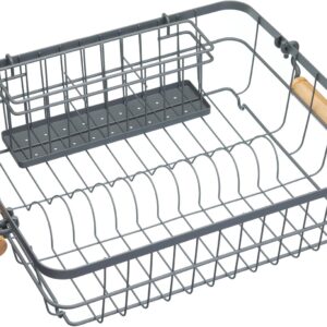 KitchenCraft Living Nostalgia – Égouttoir à vaisselle métal 36 × 12 × 47 cm | Grey | Hygiénique & vintage KitchenCraft dish rack grey KitchenCraft Living Nostalgia – Égouttoir à vaisselle métal 36 × 12 × 47 cm | Grey | Hygiénique & vintage