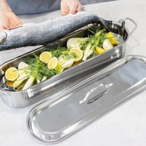 KitchenCraft – Bouilloire à poisson inox | Induction | Cuisson saine & sans graisse | Panier perforé | grand modèle KitchenCraft bouilloire poisson inox KitchenCraft – Bouilloire à poisson inox | Induction | Cuisson saine & sans graisse | Panier perforé | grand modèle