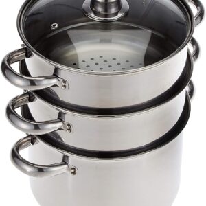 KitchenCraft – Cuiseur vapeur inox 3 niveaux 22 cm | Induction | Cuisson saine & nutrition préservée KitchenCraft 3 niveaux vapeur KitchenCraft – Cuiseur vapeur inox 3 niveaux 22 cm | Induction | Cuisson saine & nutrition préservée