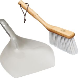 KitchenCraft Living Nostalgia – Set pelle & balayette traditionnel | Métal gris | Style vintage |