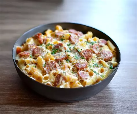 Pasta con la ’Nduja : un plat calabrais explosif mêlant piment, onctuosité et tradition paysanne.
Une sauce rouge et crémeuse obtenue par la mantecatura, sans crème, 100 % authentique.
