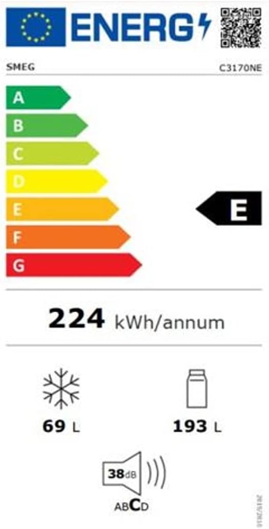 Réfrigérateur Combiné Encastrable Smeg C3170NE 262L Niche 178cm | Esprit Mezzogiorno