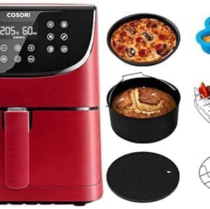 COSORI Air Fryer 5,5L Rouge Rubis avec Kit Accessoires 6 Pièces