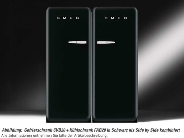 Réfrigérateur Années 50 Smeg FAB28 Noir Brillant 248L | Esprit Mezzogiorno