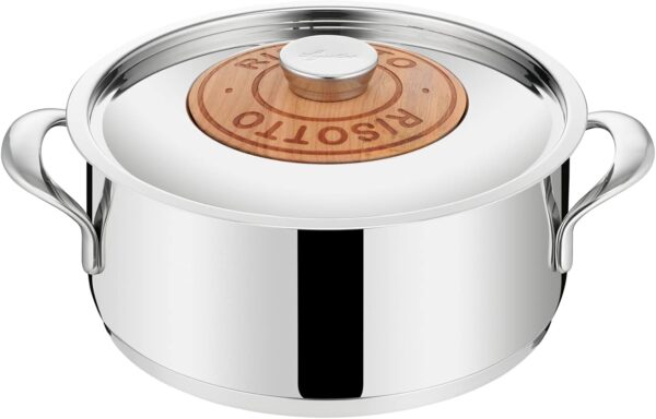 517a--6YlDS._AC_SL1500_ Sauteuse à Risotto Lagostina Emozione Ø 24cm | Risottiera Inox & Cerisier