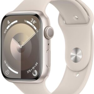Apple Watch Series 9 GPS 45mm Boîtier Aluminium Lumiere Stellaire Bracelet Sport (Reconditionne)