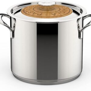 51ZQQqc7riS._AC_SL1500_ Marmite à Pâtes Lagostina Emozione Pastaiola Ø 20cm | Inox & Bois de Cerisier