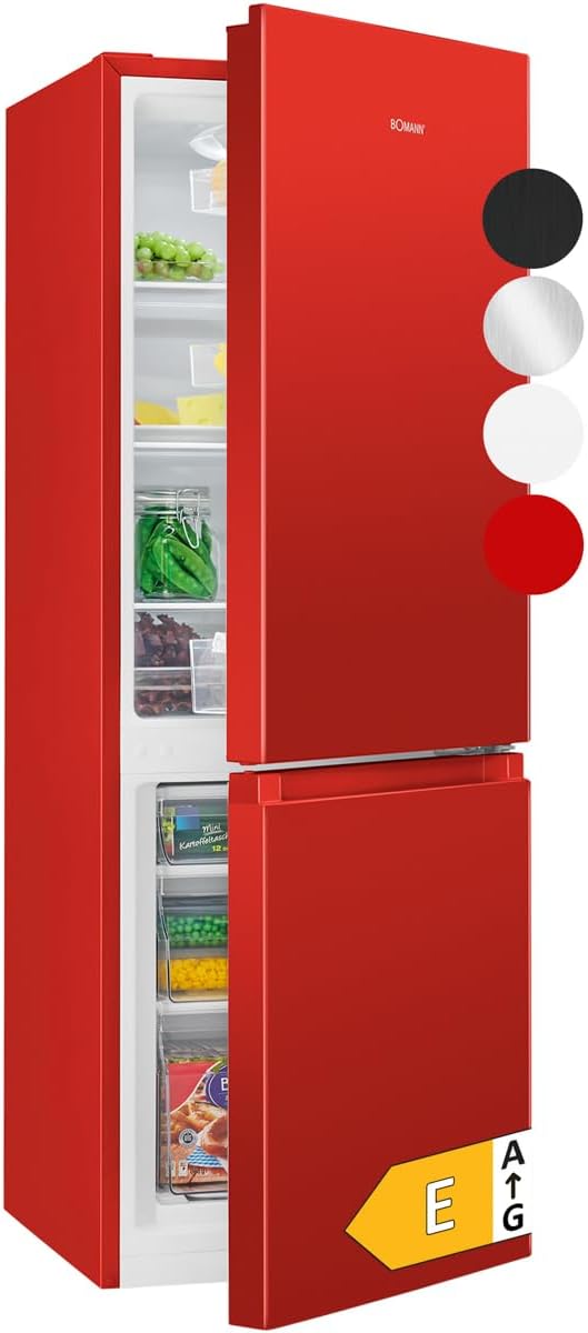 Bomann KG 320 Réfrigérateur Congélateur Rouge 175L 230V