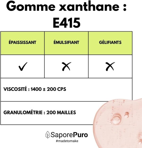 51zhaCPdbRL._AC_SL1080_ Gomme de Xanthane en Poudre SaporePuro 250 g | Épaississant Pur