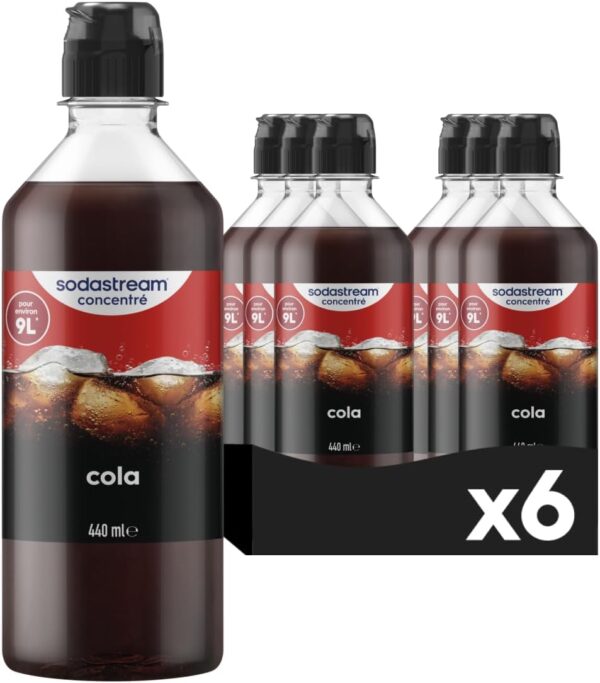 Lot de 6 Concentrés SodaStream Cola 440ml - Préparez jusqu'à 54L