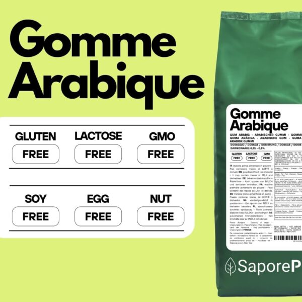 619TmuvP8WL._AC_SL1080_ Gomme Arabique en Poudre SaporePuro 1 kg | Épaississant Acacia Pur