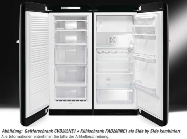 Réfrigérateur Années 50 Smeg FAB28 Noir Brillant 248L | Esprit Mezzogiorno