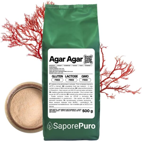61DkOIIwxqL._AC_SL1080_ Agar Agar Poudre 500g SaporePuro | Gélifiant Végétal & Sans Gluten